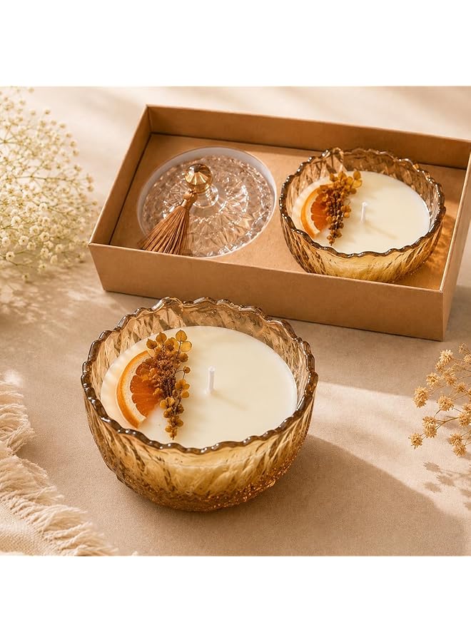 S-TOP Luxury Scented Candle Crystal Glass Gift Set, Aromatherapy Candle with Dried Flowers, Elegant Home Fragrance Decor, Ideal for Women, Birthday, Holiday, Spa & Relaxation Gifts - Image 1