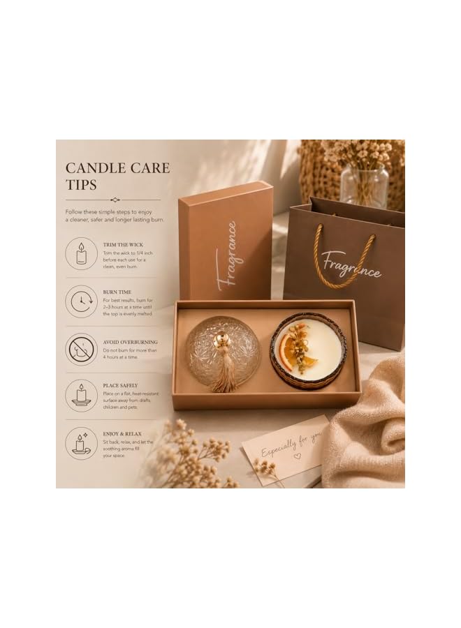 S-TOP Luxury Scented Candle Crystal Glass Gift Set, Aromatherapy Candle with Dried Flowers, Elegant Home Fragrance Decor, Ideal for Women, Birthday, Holiday, Spa & Relaxation Gifts - Image 2