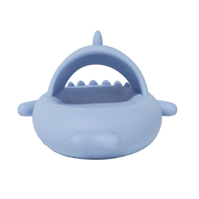 welltree Shark Slides for Women and Men Novelty Pillow Slippers Open Toe Shark Sandals Cushioned Cloud Slides,Blue,7.5-8.5 Women/6-7 Men - Image 3
