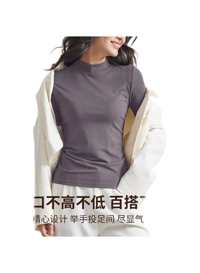 GUJIN Women'S Modal Autumn And Winter Basic Slim Fit Long Sleeve T-Shirt Black L - Image 3