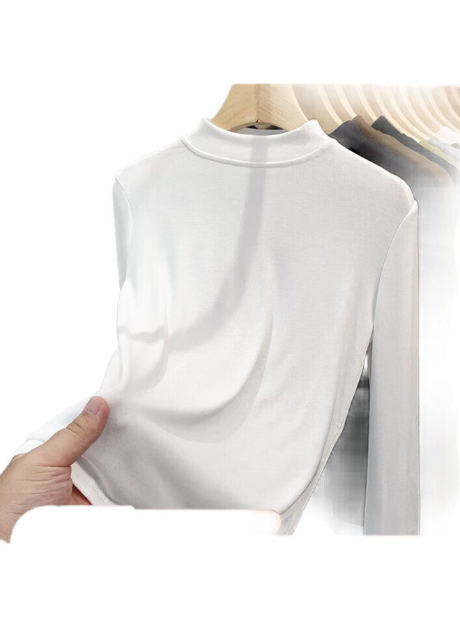 GUJIN Women'S Modal Autumn And Winter Basic Slim Fit Long Sleeve T-Shirt Black L - Image 2