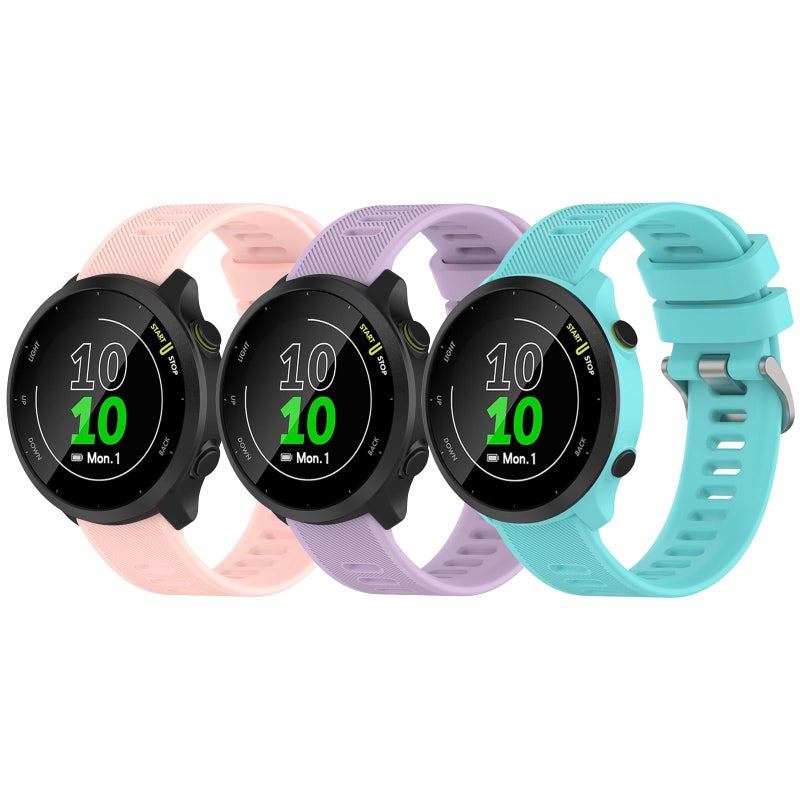 20mm Silicone Bands Compatible with Garmin Forerunner 55/245/Venu/Venu Sq/Venu Sq 2 – Sport Replacement Wristbands (No Watch) - Image 2