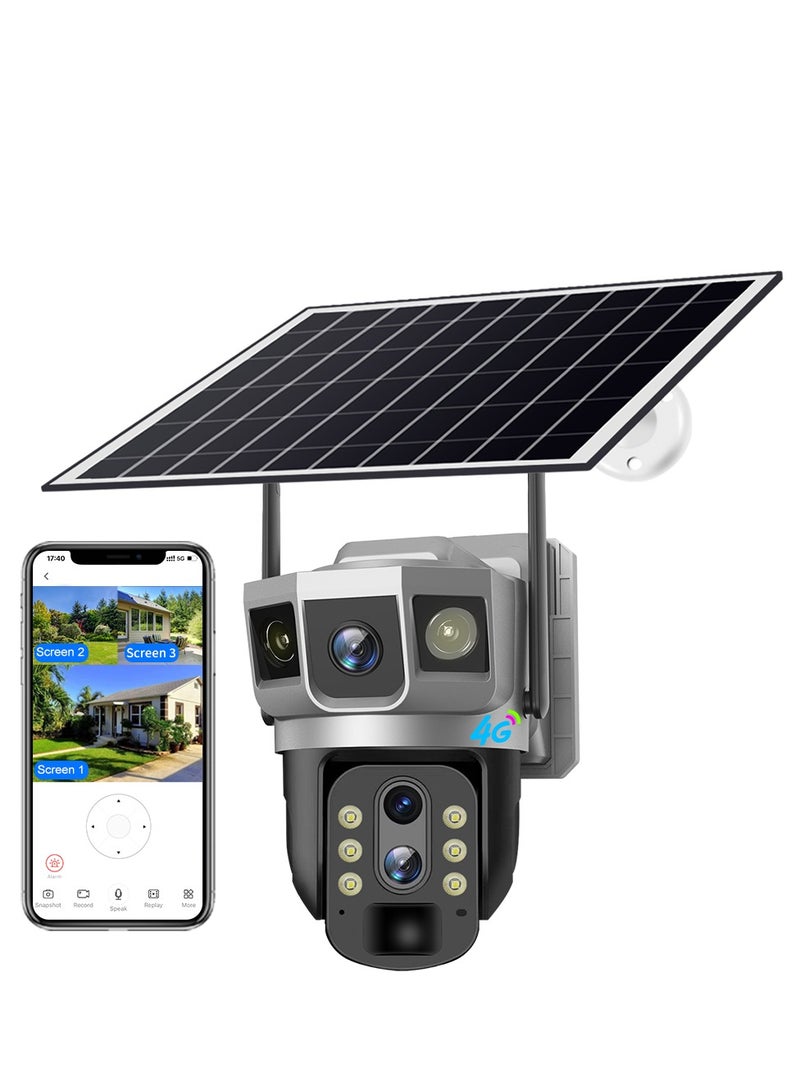 10X البصرية زوم 4G كاميرا تعمل بالطاقة الشمسية مزدوجة عدسة كاميرات الأمن في الهواء الطلق,التتبع التلقائي, صوت ثنائي الاتجاه, الرؤية الليلية, الكشف عن الحركة, IP66 للماء - Image 2