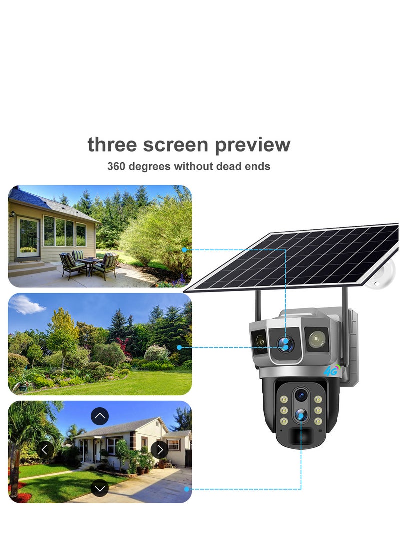 10X البصرية زوم 4G كاميرا تعمل بالطاقة الشمسية مزدوجة عدسة كاميرات الأمن في الهواء الطلق,التتبع التلقائي, صوت ثنائي الاتجاه, الرؤية الليلية, الكشف عن الحركة, IP66 للماء - Image 3