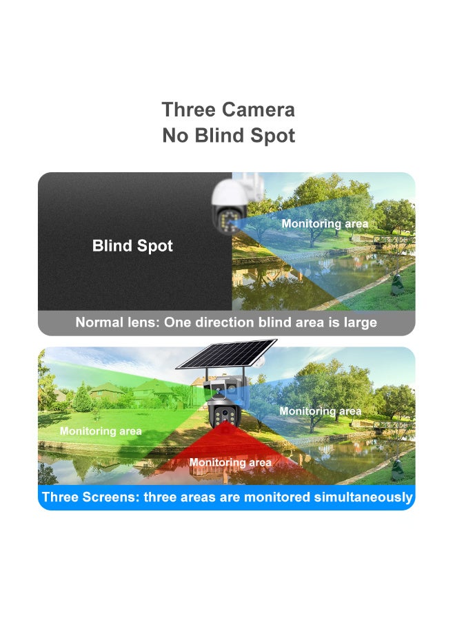 10X البصرية زوم 4G كاميرا تعمل بالطاقة الشمسية مزدوجة عدسة كاميرات الأمن في الهواء الطلق,التتبع التلقائي, صوت ثنائي الاتجاه, الرؤية الليلية, الكشف عن الحركة, IP66 للماء - Image 4