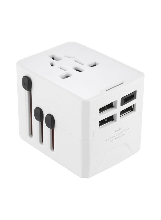 Bukela International Power Adapters,Universal Travel Adapter One International Wall Charger AC Plug Adaptor with 6A Smart Power and 3.5A USB Type-C for USA EU UK AUS（White） - Image 1