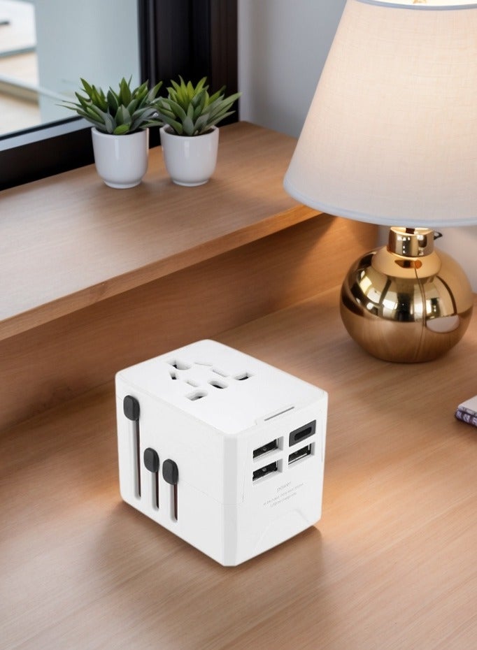 كيلا محولات الطاقة الدولية، محول سفر عالمي، شاحن حائطي دولي واحد، محول قابس تيار متردد مع طاقة ذكية 6 أمبير ومنفذ USB من النوع C 3.5 أمبير للولايات المتحدة الأمريكية والاتحاد الأوروبي والمملكة المتحدة وأستراليا (أسود) - Image 1