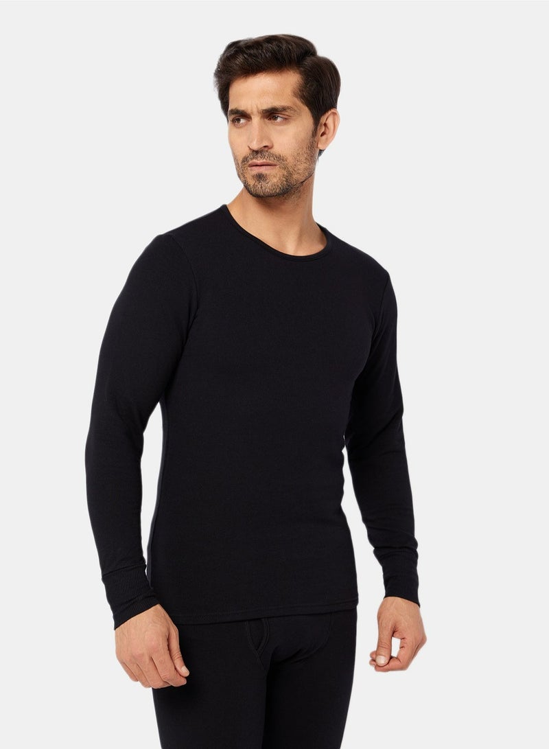 Dice Men's Cotton Thermal Long Underwear Set - Black - Image 3