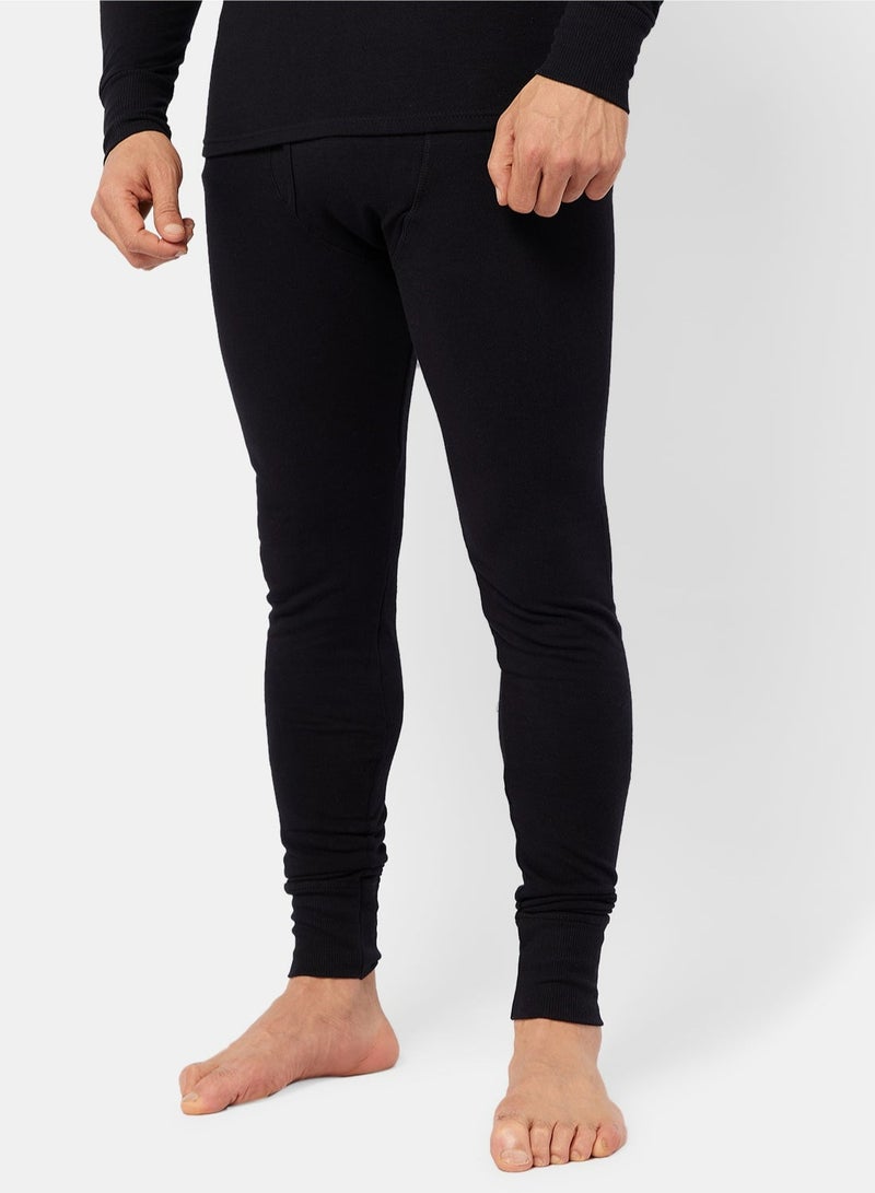 Dice Men's Cotton Thermal Long Underwear Set - Black - Image 5