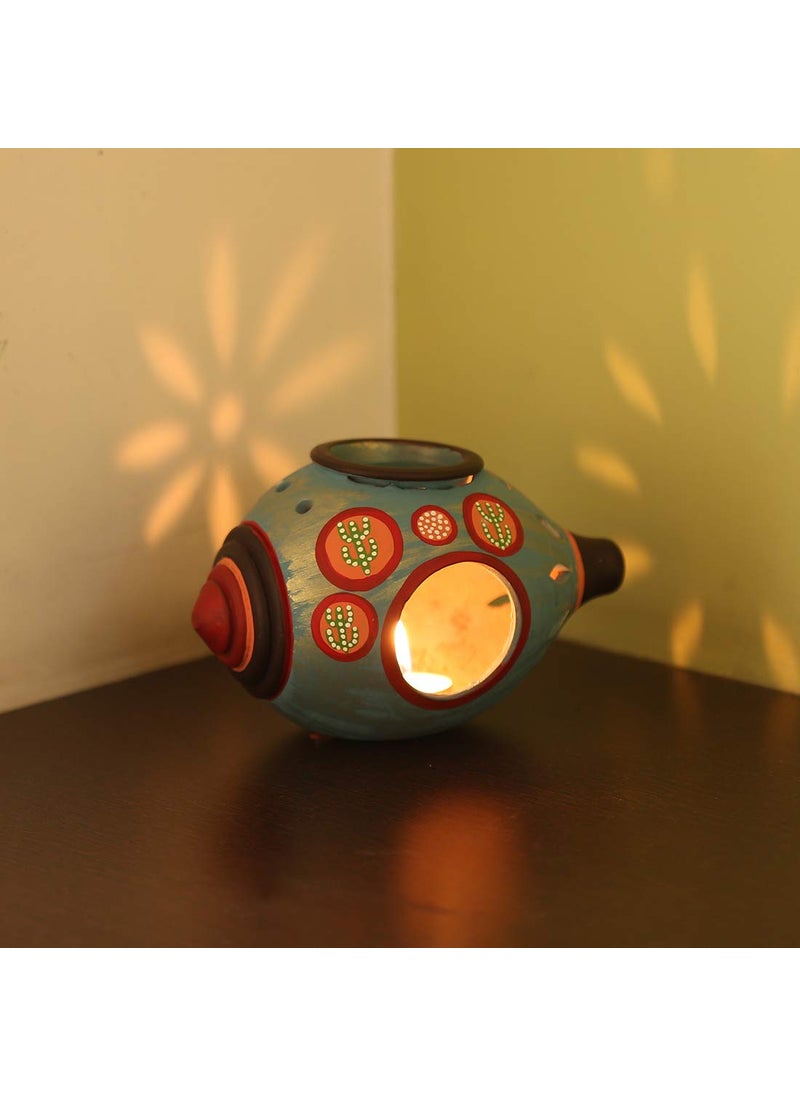 ExclusiveLane ExclusiveLane Oasis Shankh Shaped Handpainted Aroma Diffuser in Terracotta Dcor Aroma Oil Burner Terracotta Decorative for Home Decorative Items in Living Room Tealight Holders Home Dcor  - Image 2