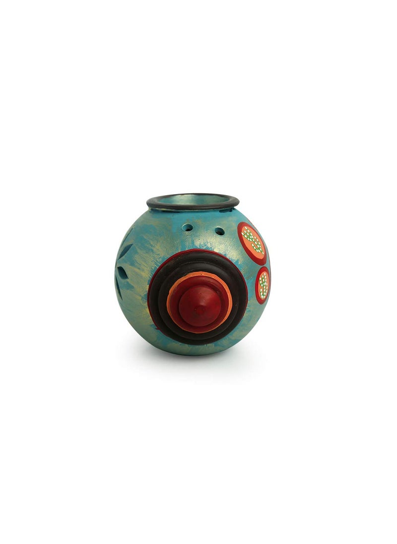 ExclusiveLane ExclusiveLane Oasis Shankh Shaped Handpainted Aroma Diffuser in Terracotta Dcor Aroma Oil Burner Terracotta Decorative for Home Decorative Items in Living Room Tealight Holders Home Dcor  - Image 5