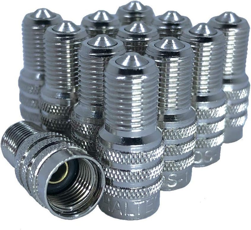 Haltec Set of 12 Double Seal Inflate Through Valve Caps for Trucks, RVs, and Semis - Image 1