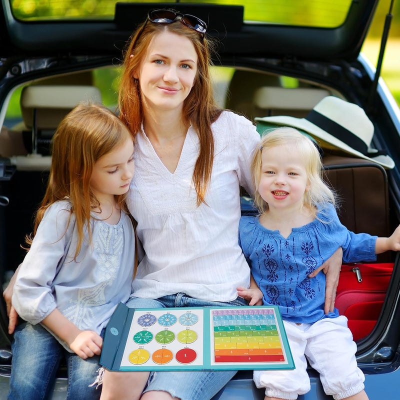 Magnetic Fraction Tile Game and Fraction Circles with Foldable Pen, Colorful Fraction Magnetic Board, Math Learning Circles, Fraction Manipulatives for Preschoolers and Primary Class Children - Image 5