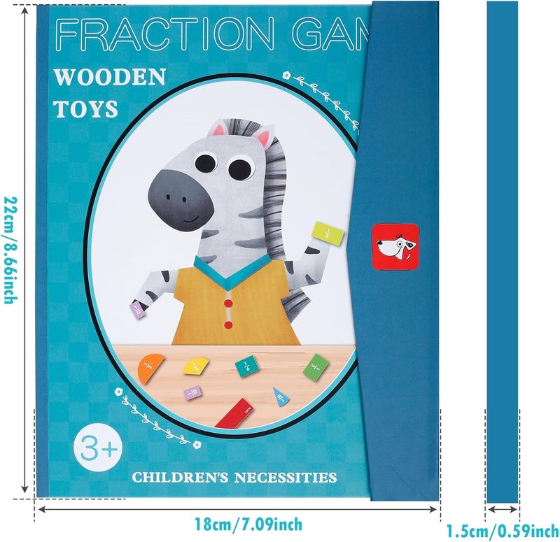 Magnetic Fraction Tile Game and Fraction Circles with Foldable Pen, Colorful Fraction Magnetic Board, Math Learning Circles, Fraction Manipulatives for Preschoolers and Primary Class Children - Image 3