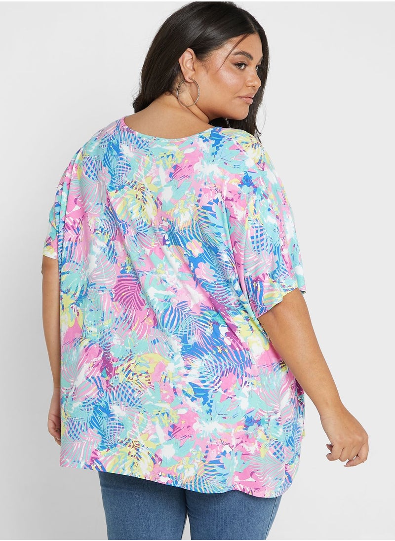 Avenue Crew Neck Floral Printed Tunic  - Image 2