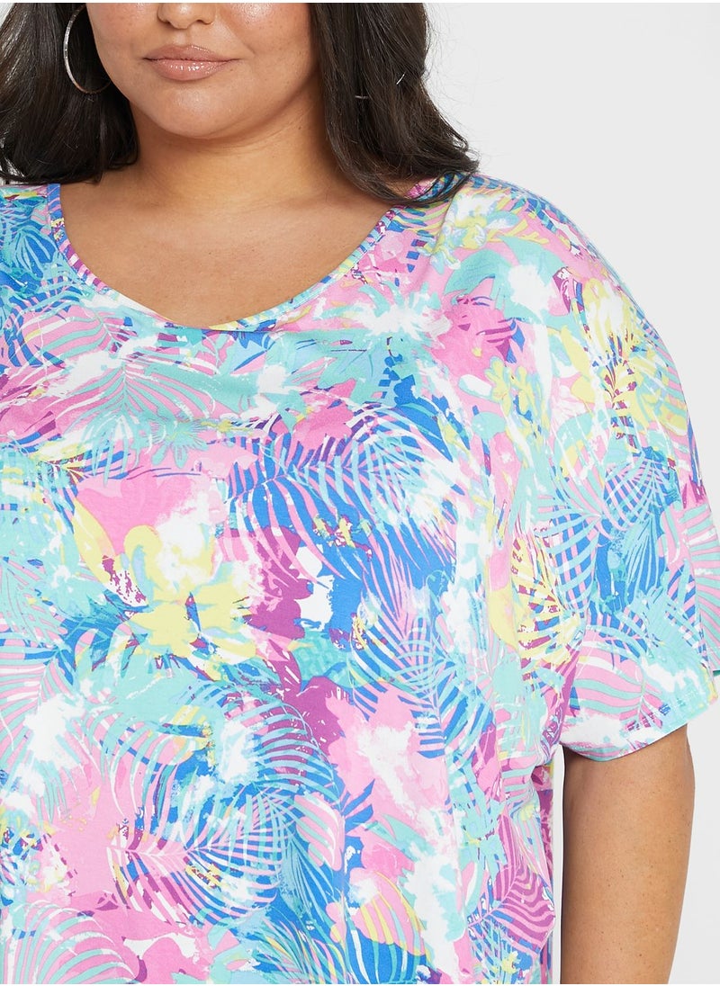 Avenue Crew Neck Floral Printed Tunic  - Image 3