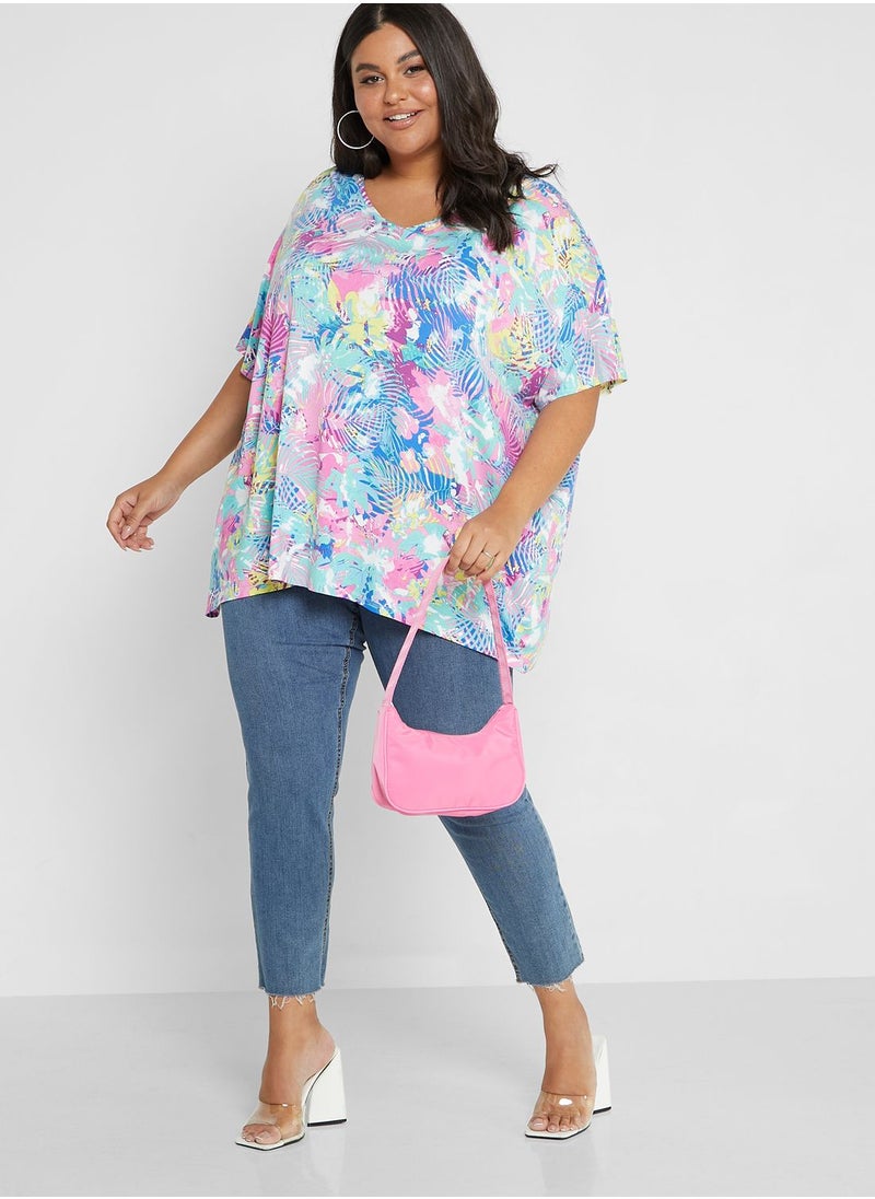 Avenue Crew Neck Floral Printed Tunic  - Image 4