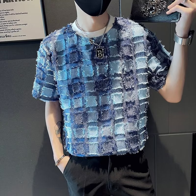 Men'S Short-Sleeved T-Shirt Summer Trendy Brand Ins Super Internet Style Design Sense Advanced Sense Hair Stylist Men'S Wear - Image 3