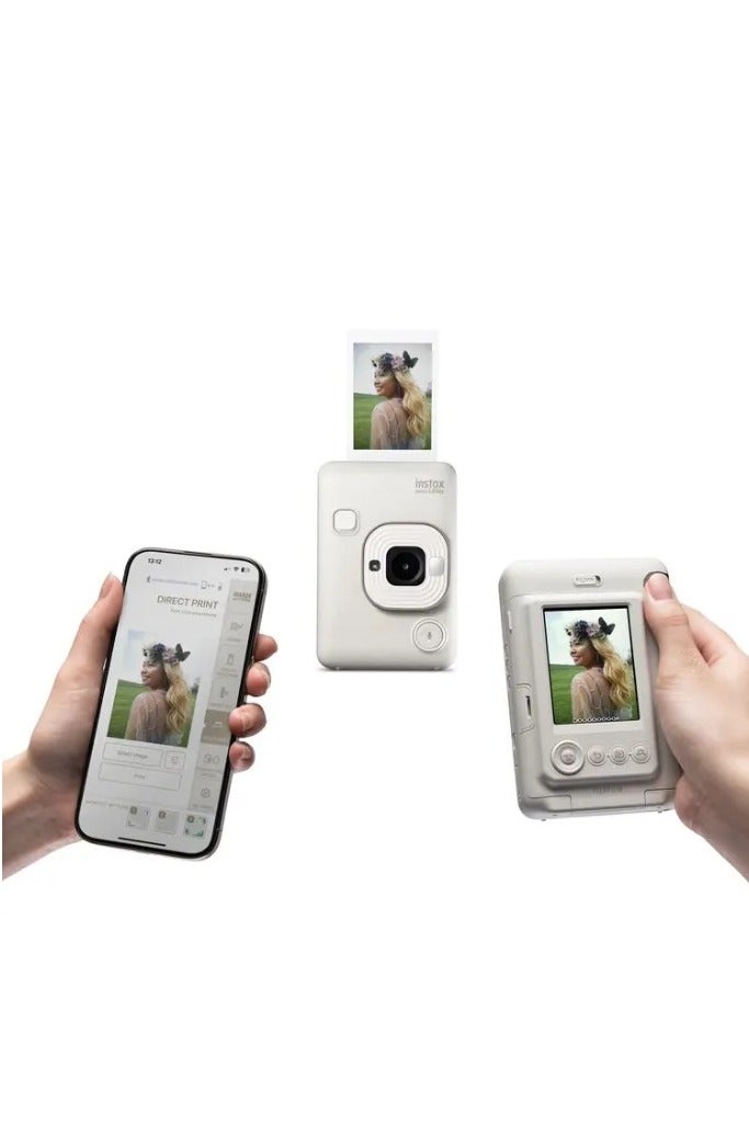 Instax FUJIFILM INSTAX Mini LiPlay Hybrid Instant Camera - Stone White - Image 5