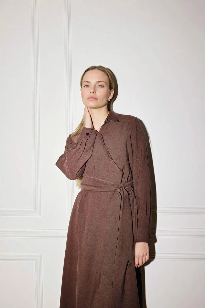 DeFacto Relax Fit Shirt Collar Long Sleeves Dress