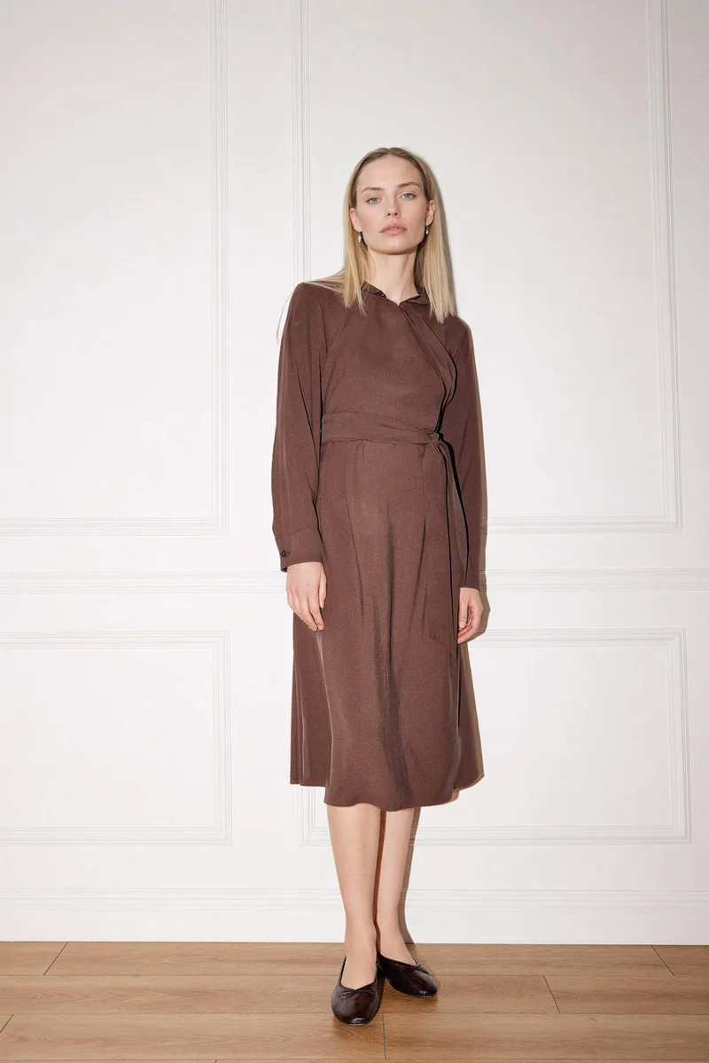 DeFacto Relax Fit Shirt Collar Long Sleeves Dress
