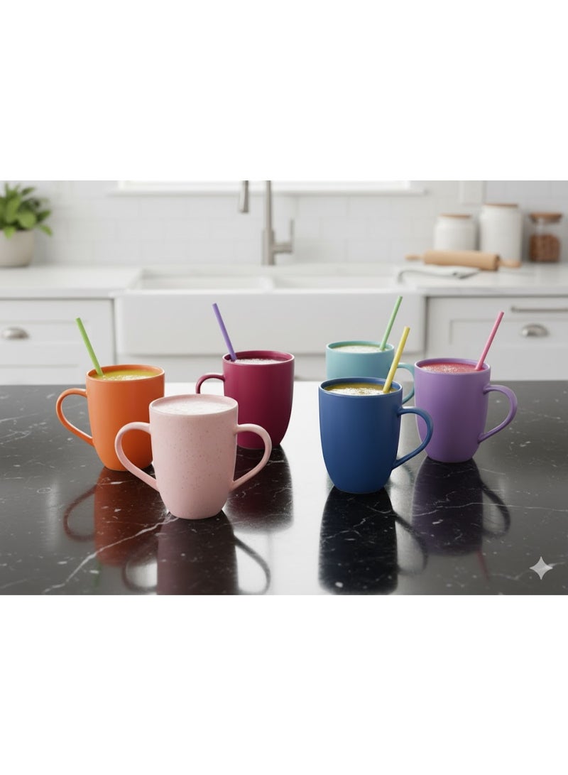favilla 6-piece set of multi-purpose plastic mugs - random colors - Image 5