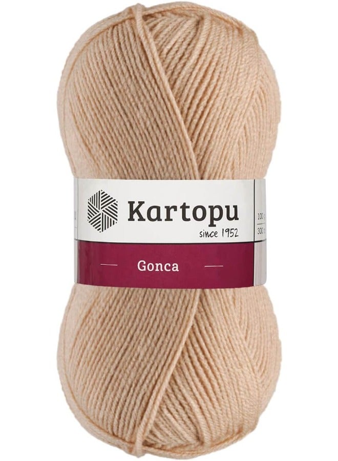 Kartopu K855 Gonca Knitting Yarn – 100g, 300m – Sand Beige
