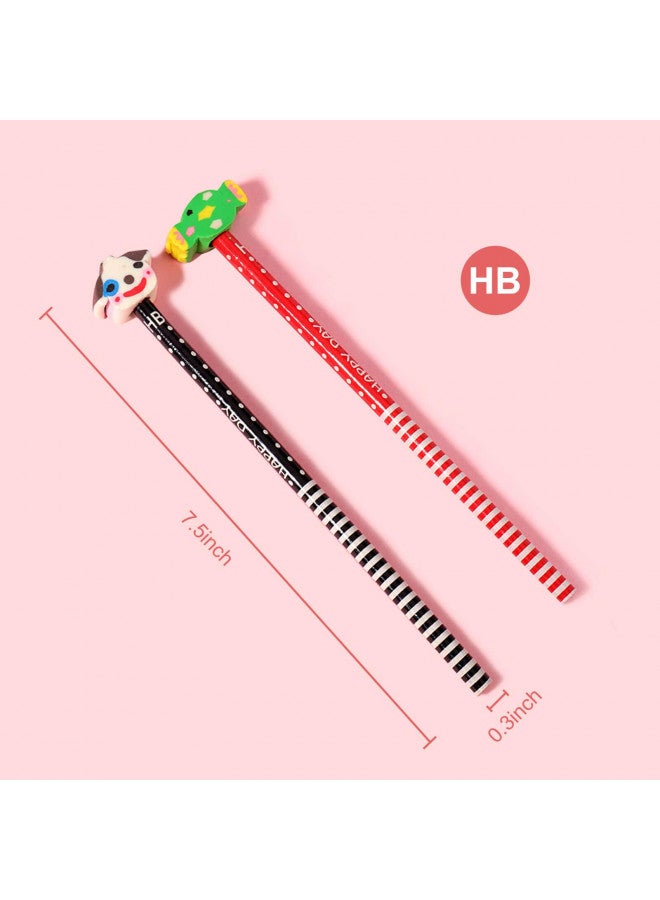 BUSHIBU Cute Pencils for Kids, Fun Pencil with Erasers Toppers, Woodcased #2 Pencils for School Classroom(12 Pack) - Image 1