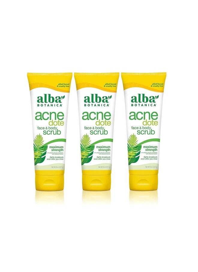 Alba Botanica Alba Botanica Acnedote Face & Body Scrub, Maximum Strength 8 oz ( Pack of 3)  - Image 1