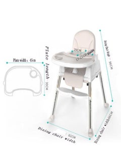 Arabest Dining Chair,Baby Dining Chair,Multifunctional Portable Folding Dining Chair,Free Adjustable,Safe and Environmentally Friendly,White  - Image 2