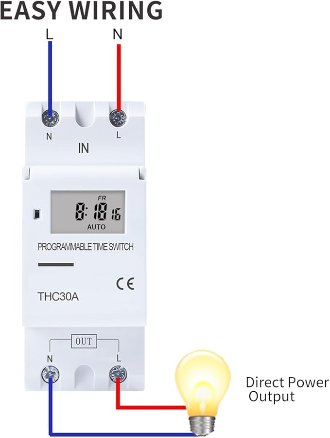 مؤقت رقمي أسبوعي قابل للبرمجة 30 أمبير 110 فولت تحكم مرحل قضيب دين - Image 3