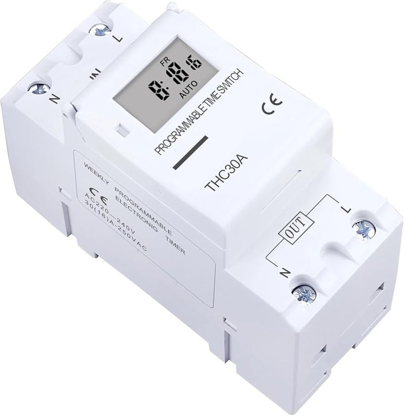 مؤقت رقمي أسبوعي قابل للبرمجة 30 أمبير 110 فولت تحكم مرحل قضيب دين - Image 2