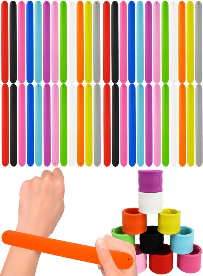 Flahard 72 Pcs Silicone Slap Bracelets Bulk Rainbow Snap Bracelets Soft Slap Bands Wristband for Adults Kids Goodie Bag Fillers Craft Classroom Rewards, 12 Colors - Image 1