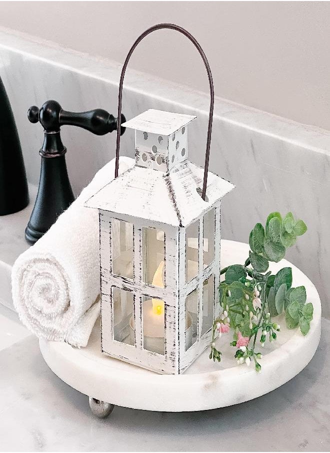 Kate Aspen - Kate Aspen Rustic Farmhouse White Candle Holder (5 Inch), Wedding, Centerpiece Table, Home, Shelf Decor Lantern - Image 1