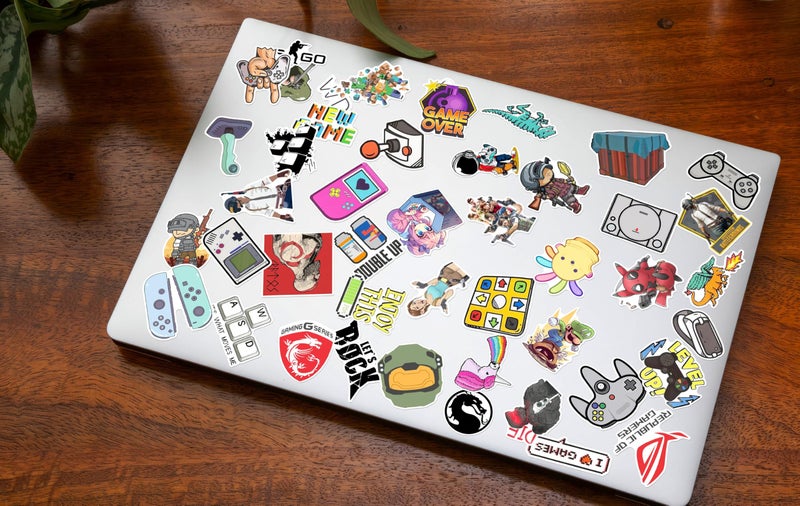 WallDesign 47 Vibrant Gaming Sticker Set for Console & PC Gamers - Mobile, Laptop, PC, Accessories, Gifting - Durable, Laminated, Quality Printed Vinyl for True Hardcore Gamers/Gaming Culture - Image 2