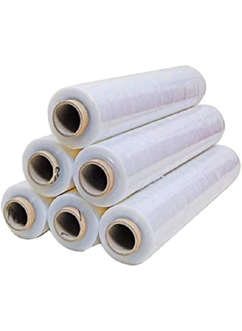 Stretch Film Wrap Shrink Wrap for Packaging, Moving Shrink Wrap Plastic roll for Luggage, Clear Cling Film Roll (50 cm x 23 Microns, 300g) 6 roll in One Box. - Image 1