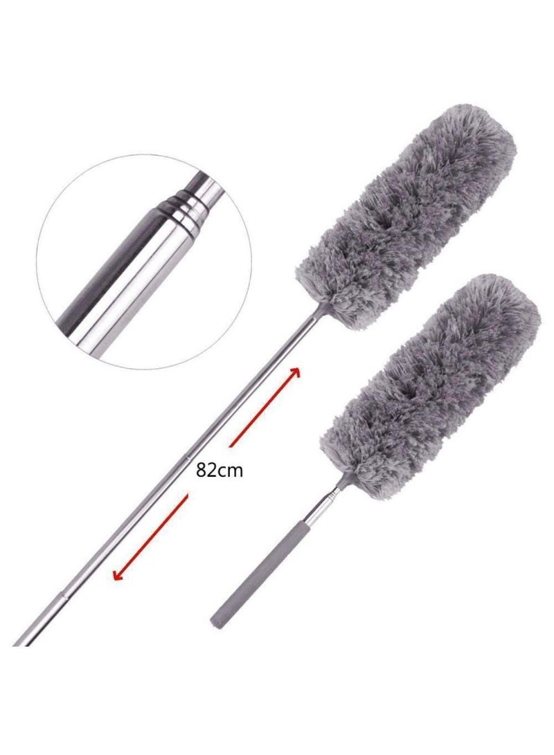 Cleaning high spots and smooth surfaces effortlessly is achieved with this smart 2-in-1 duster and squeegee tool. The dual-action head effectively removes dust and cobwebs from ceilings and walls, while the flexible squeegee blade wipes windows and floors dry without leaving streaks. Equipped with an adjustable extended handle, it reaches difficult areas safely without needing a ladder, providing a versatile solution for home cleaning routines. - Image 3
