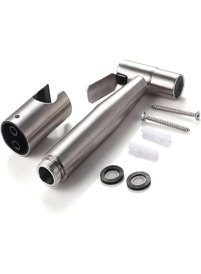 The Bros Handheld Bidet Sprayer for Toilet - Bidet Sprayer Shataf Set Attachment for Toilet with Hand Shower, Hose, Holder Stainless Steel Shattaf Set with 1.75M hose - Image 2