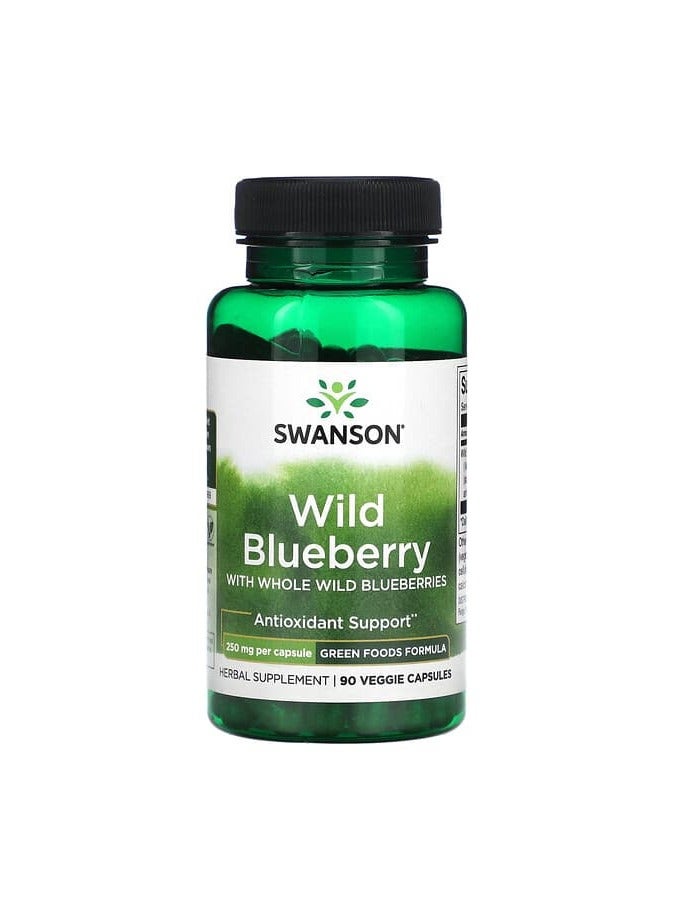 Wild Blueberry with Whole Wild Blueberries, 250 mg, 90 Veggie Capsules