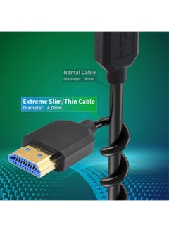 Duttek 8K Hdmi Coiled Extension Cable 48Gbps Extreme Thin Male To Female Extension Cable Has 8K 60Hz Resolution Backward Compatible For 4K Ultra Hd 1080P 3D (Hdmi2.1) 4Ft 1.2M  - Image 3