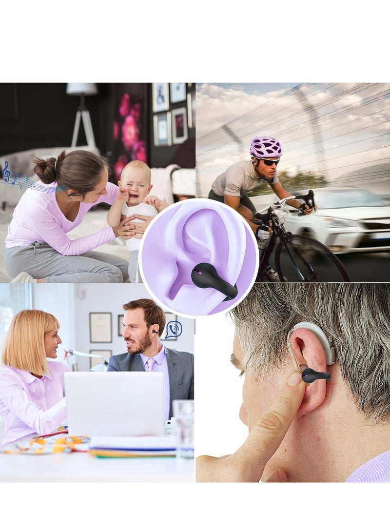 Excefore Wireless Earbuds with Earhooks Headset Clip On Open Ear Bone Conduction Head Set Workout Cycling Running Work Headphones Conducting Induction Earphones - Image 2