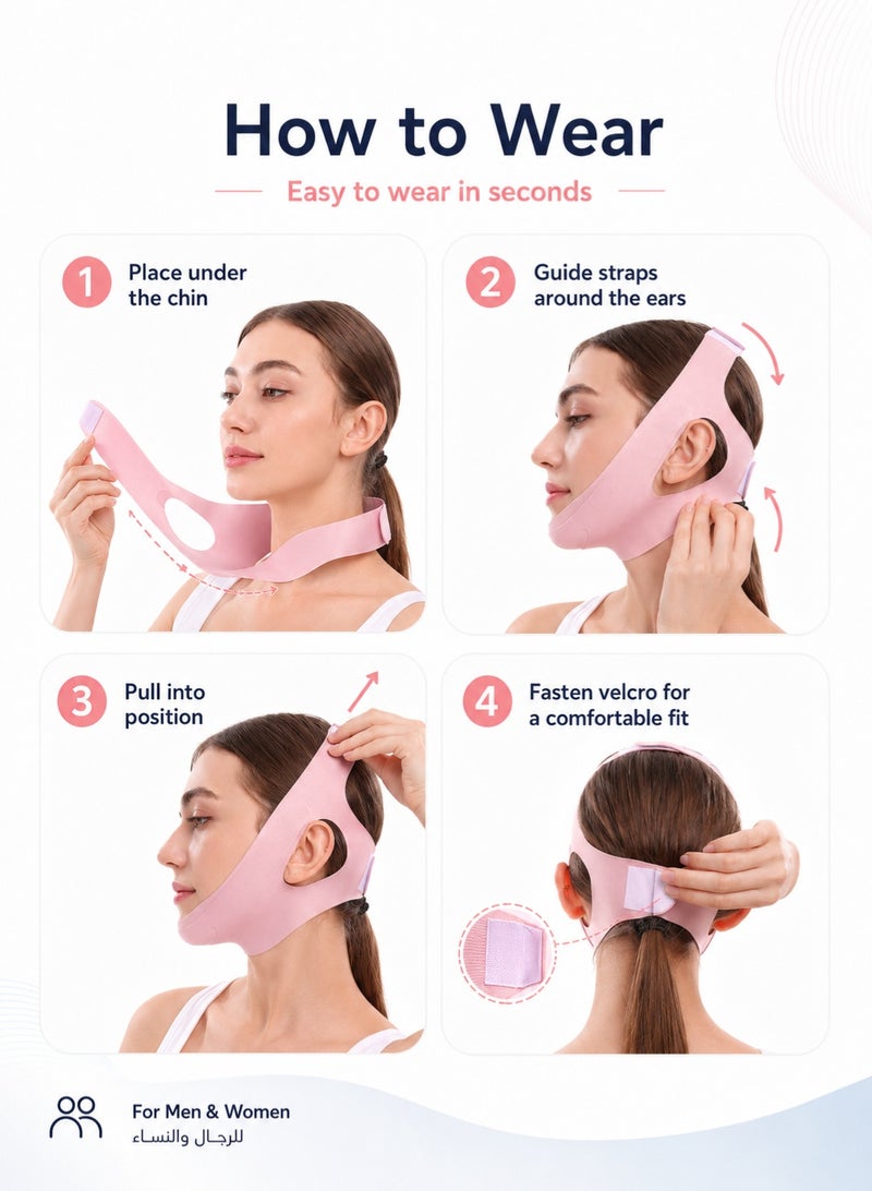 WHO V-Line Face Slimming Mask – Reusable Jaw & Double Chin Lifting Bandage | V-Shaped Face Shaper Strap for Jawline Definition – Adjustable Breathable Chin Up Belt for Men & Women - Image 5