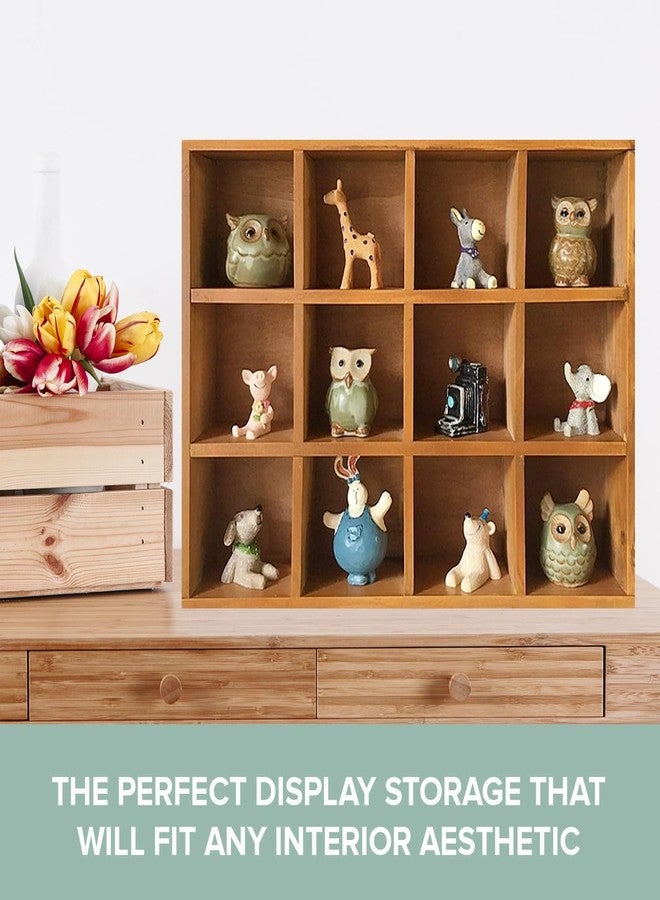 PRIMO SUPPLY 12-Slot Wood Display Cabinet - Square Cubby Shelf Organizer - Two-Way Tabletop or Wall Shelf - Farmhouse Decor Organizers and Storage - Rustic Wall Decor - Cube Storage & Display Cabinet - Image 4