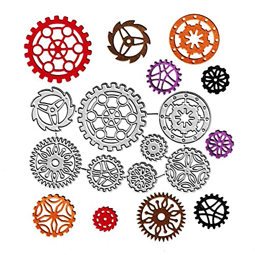 NVZBL 8pcs Gears Cutting Dies, Round Gear Set Die Cuts Metal Embossing Stencils Template Mould for Card Scrapbooking and DIY Craft Album Paper Card Decor - Image 1