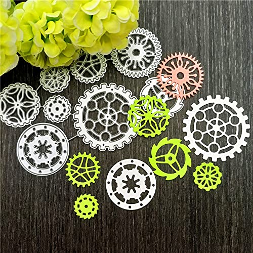 NVZBL 8pcs Gears Cutting Dies, Round Gear Set Die Cuts Metal Embossing Stencils Template Mould for Card Scrapbooking and DIY Craft Album Paper Card Decor - Image 4