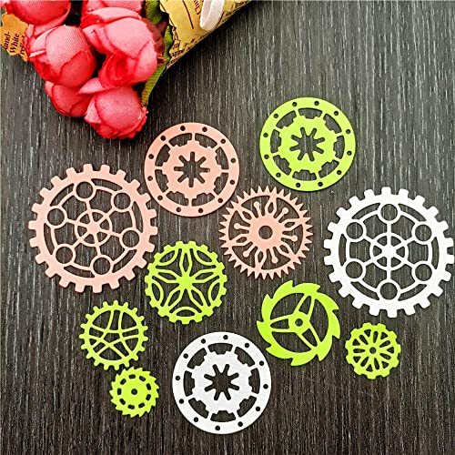 NVZBL 8pcs Gears Cutting Dies, Round Gear Set Die Cuts Metal Embossing Stencils Template Mould for Card Scrapbooking and DIY Craft Album Paper Card Decor - Image 5