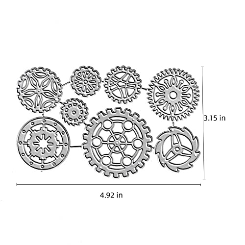 NVZBL 8pcs Gears Cutting Dies, Round Gear Set Die Cuts Metal Embossing Stencils Template Mould for Card Scrapbooking and DIY Craft Album Paper Card Decor - Image 2