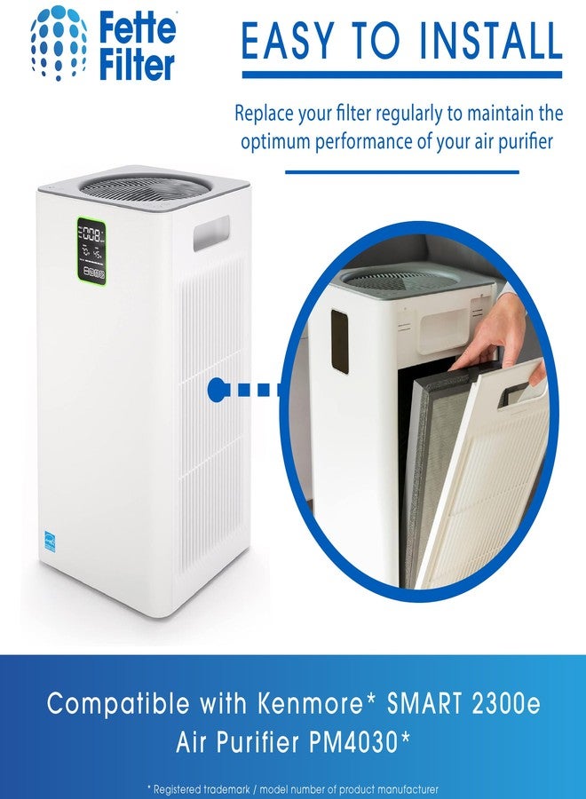 فيتي فلتر فلتر Fette - KF465 مجموعة فلاتر True Hepa H13 متوافقة مع جهاز تنقية الهواء Kenmore SMART 2300e موديل PM4030 مع نظام ترشيح ثلاثي المراحل رقم القطعة KF465 تتضمن فلترين بديلين. - Image 4
