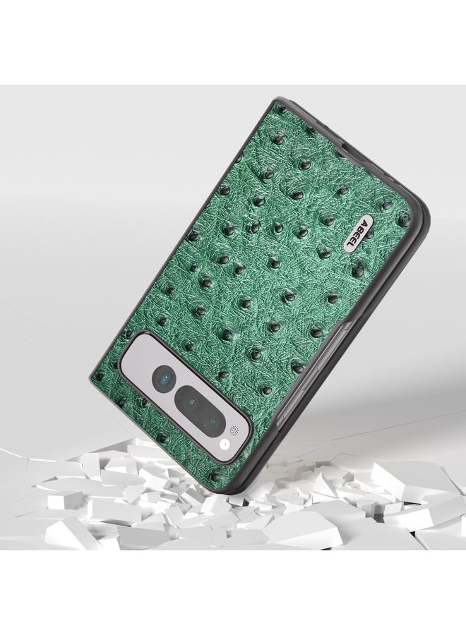 اس-توب جراب هاتف من ABEEL مصنوع من جلد النعام الأصلي لهاتف Google Pixel Fold - Image 4