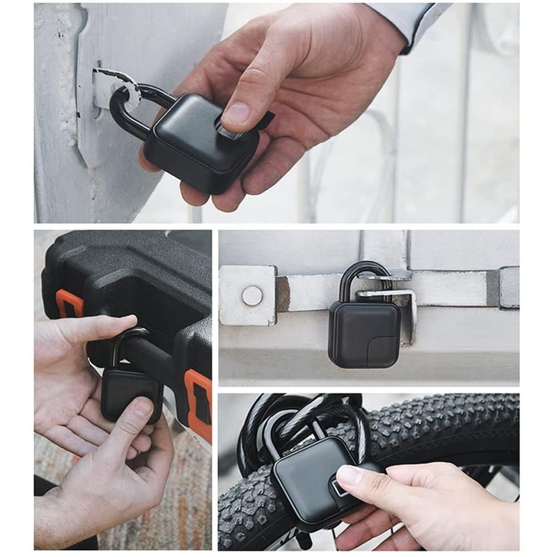 SAKAR Sakar Fingerprint Padlock Smart Biometric Keyless Door Lock Locker Lock Combination Lock with APP Unlock AntiTheft Security Padlock Unlock for Travel Handbag Luggage Lockers  - Image 4
